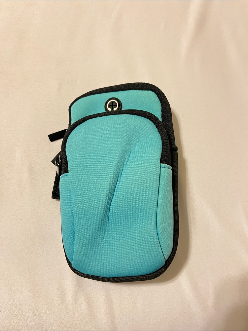 Teal Cyan Sports Armband Phone Bag Case Running Pouch Zipper Strap